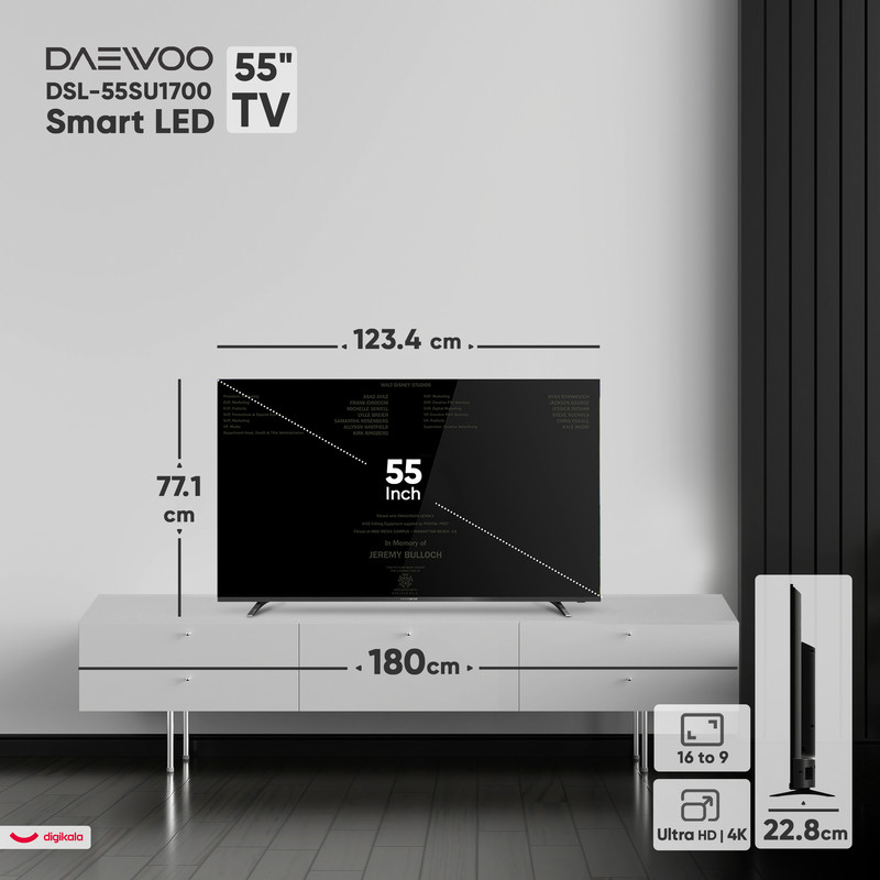 تلویزیون ال ای دی هوشمند دوو مدل DSL-55SU1700 سایز 55 اینچ